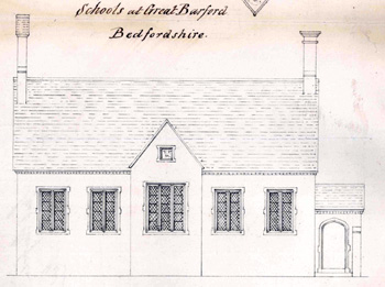 Elevation of that part of the school nearest the road in 1848 [AD3865/17/3]